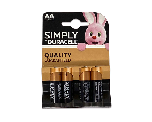Duracell simply aa batteries pack 4 