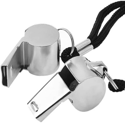 2 stainless steel sports whistles 