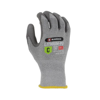 Blackrock lithium pu cut resistant grip glove with pu coating