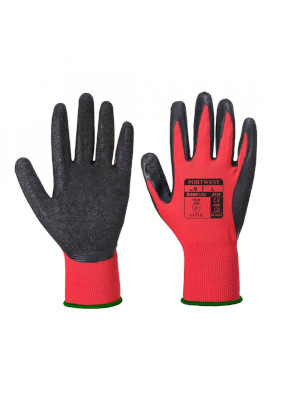 Flex grip latex glove - red/black m