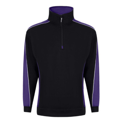 Avocet 1/4 zip sweatshirt - black/purple - medium