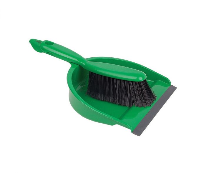 Professional dustpan & brush set soft - green