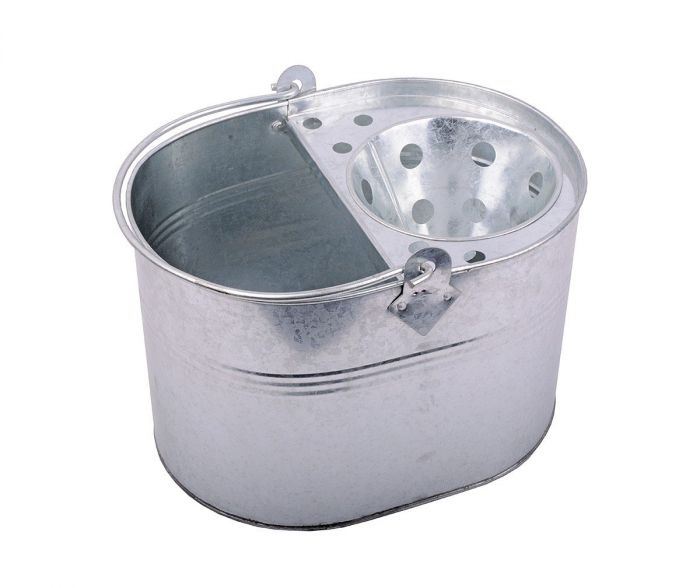 Bucket galvanised & wringer 13l 