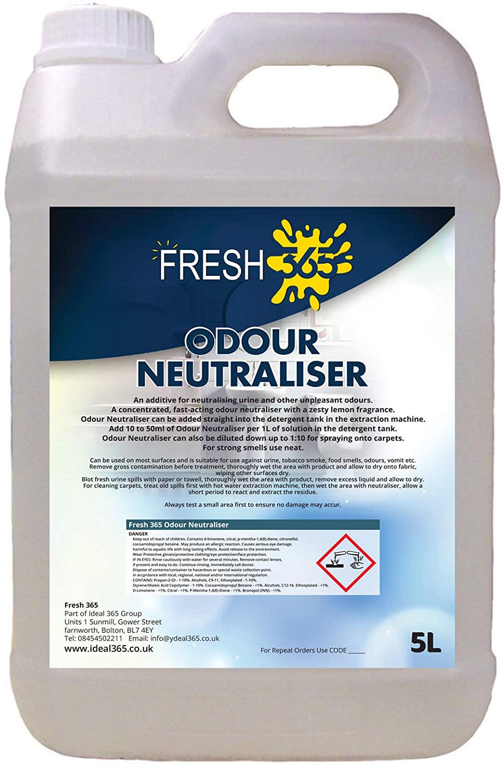 Fresh 365 odour neutraliser 5 litres