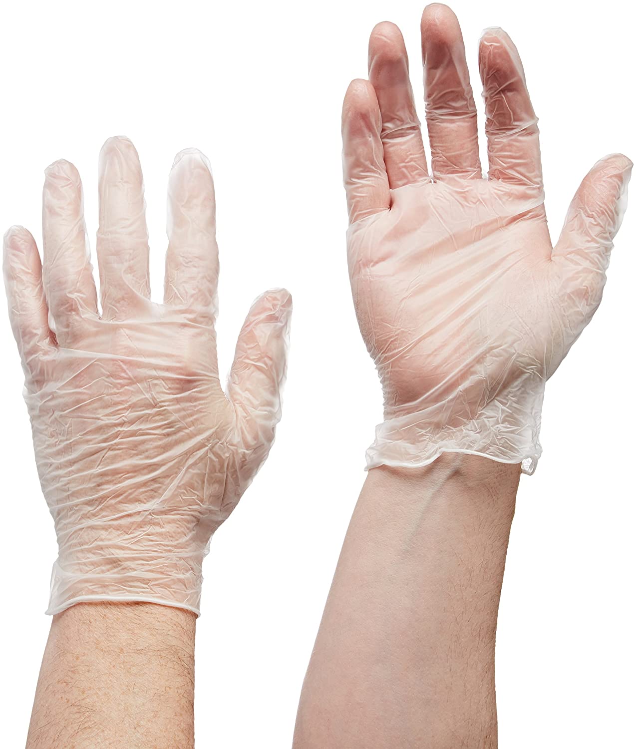 Clear vinyl powder free gloves - medium - 1 x 100