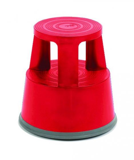 Red plastic kick stool