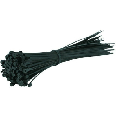 200mm x 4.8mm black cable ties (pack of 100)