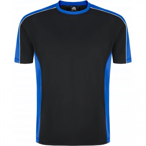 Avocet wicking t-shirt - black / reflex blue - large
