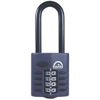 Squire long shackle combination padlock 40mm