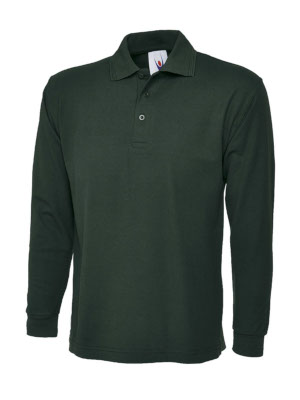 Uc113 - 220gsm long sleeve classic polo shirt - bottle green - 3xl