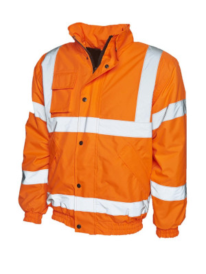 Uc804 high visibility bomber jacket - orange - large