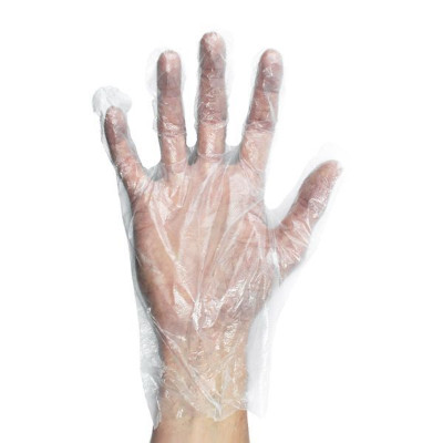 Polythene gloves clear 