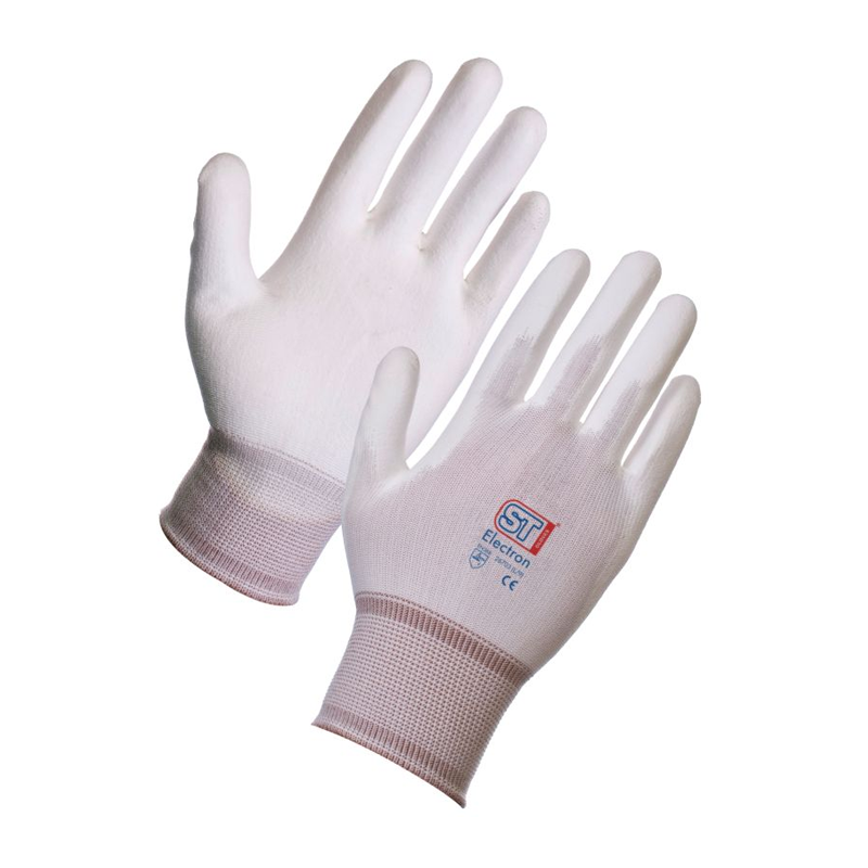 Electron pu coat nylon glove white