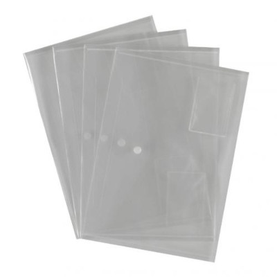 Valuex a4 plastic popper wallets clear